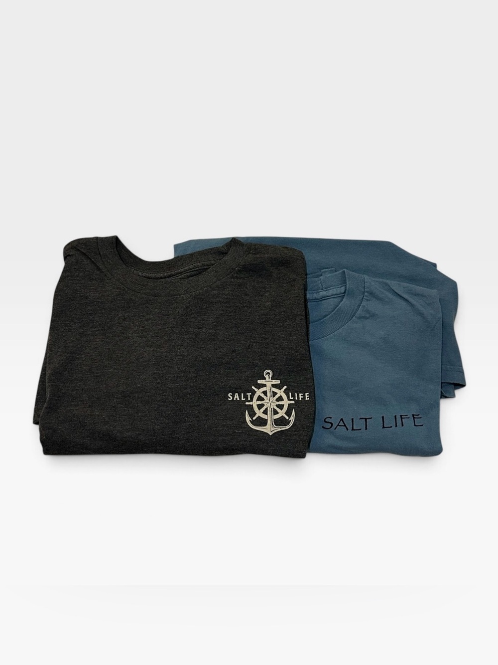 Bundle of 2 Salt Life Long Sleeve Graphic Tees - Charcoal Gray & Blue